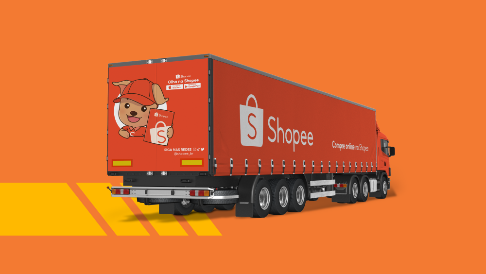Caminhão Shopee para transferências